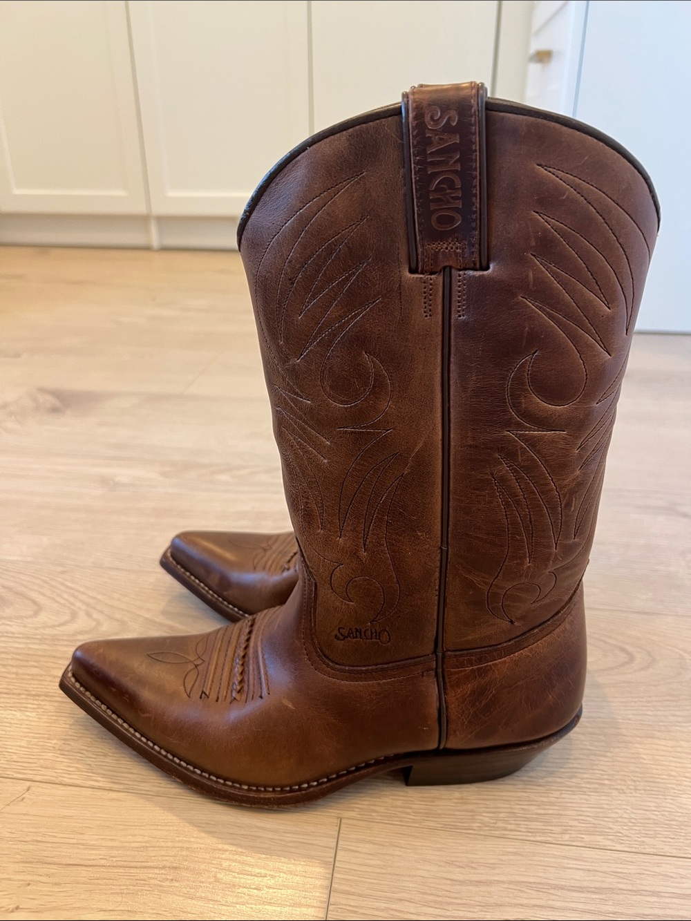 Sancho Genuine Leather Western Stitch Cowboy Boots Brown EU 40